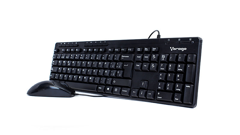 Kit de teclado y mouse VORAGO KM-104 - Estándar, 105 teclas, Negro, 1000 DPI Kit de teclado y mouse VORAGO KM-104 - Estándar, 105 teclas, Negro, 1000 DPI